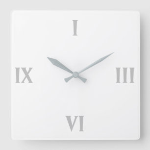 Modern Minimalist White Roman Numbered Quadratische Wanduhr