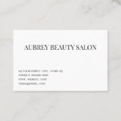 Modern minimalist white script  Black Visitenkarte (Rückseite)