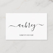 Modern minimalist white script  Black Visitenkarte (Vorderseite)