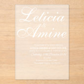 Modern Minimalist White Typographic Wedding Acryleinladungen (Vorderseite)