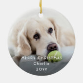 Modern Minimalist White Typography Overlay 2 Photo Keramik Ornament (Hinten)