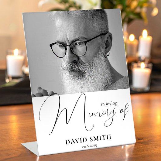 Modern Minimalist With Photo In Loving Memory Sockelschild