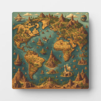 Modern Minimalist World Map Wall Art Fotoplatte