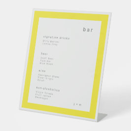 Modern Minimalist yellow drinks Bar Pedestal Sign Sockelschild
