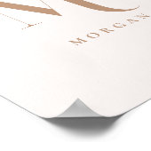 Modern Minimalistic Beige Custom Monogram Initial Poster (Ecke)