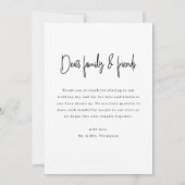 Modern Minimalistic Script Full Photo Wedding Dankeskarte (Rückseite)