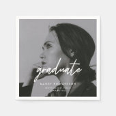 Modern Minimalistic Script Photo Graduation Party Serviette (Vorderseite)