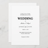 Modern Minimalistic Wedding Invitation Einladung (Vorne/Hinten)