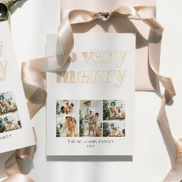 Modern Minimalistisch 5 Foto Weihnachten Folien Feiertagskarte