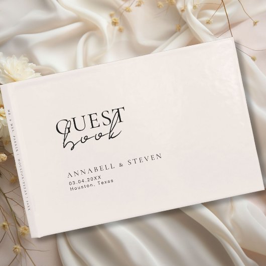 Modern, minimalistisch, beige, Hochzeit Gästebuch