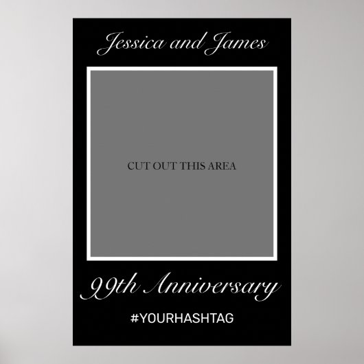 Modern Minimalistisch Black Anniversary Foto Prop Poster (Vorne)