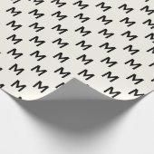 Modern Minimalistisch Black Custom Monogram Muster Geschenkpapier (Ecke)
