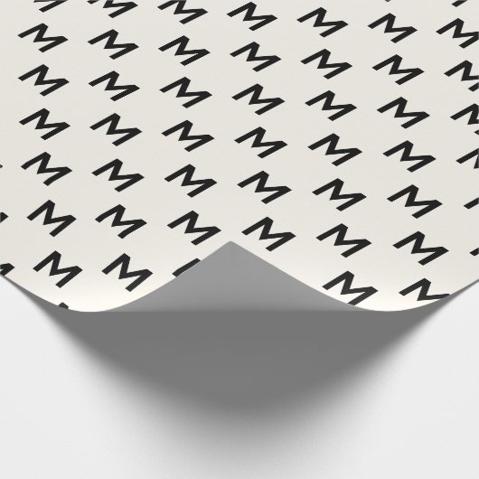 Modern Minimalistisch Black Custom Monogram Muster Geschenkpapier (Ecke)