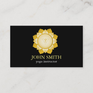 Modern Minimalistisch Black Lotus Yoga Instructor Visitenkarte