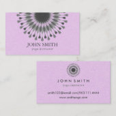 Modern Minimalistisch Black Lotus Yoga Instructor Visitenkarte (Vorne/Hinten)