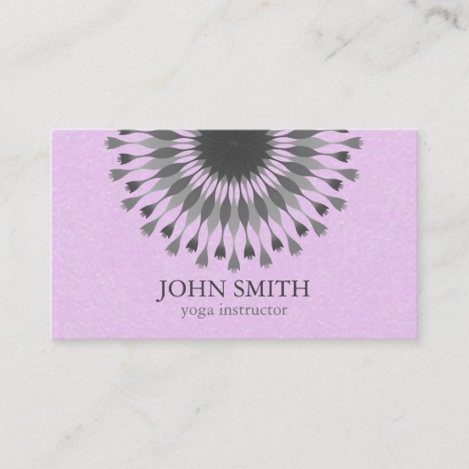 Modern Minimalistisch Black Lotus Yoga Instructor Visitenkarte (Vorderseite)