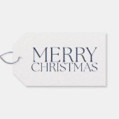 Modern Minimalistisch Blue Frohe Weihnachten Geschenkanhänger (Rückseite Horizontal)