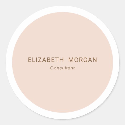Modern Minimalistisch Blush Pink Gold Runder Aufkleber (Vorderseite)