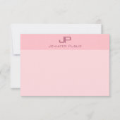 Modern Minimalistisch Blush Pink Monogram Template Mitteilungskarte (Vorderseite)