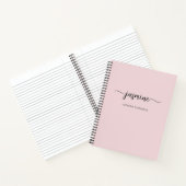 Modern Minimalistisch Blush Pink Script Monogram N Notizblock (Innenseite)