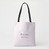 Modern Minimalistisch Blütenrosa Monogram Bridesma Tasche (Vorderseite)