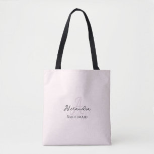 Modern Minimalistisch Blütenrosa Monogram Bridesma Tasche