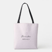 Modern Minimalistisch Blütenrosa Monogram Bridesma Tasche (Rückseite)