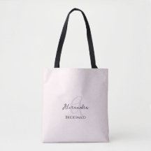 Modern Minimalistisch Blütenrosa Monogram Bridesma