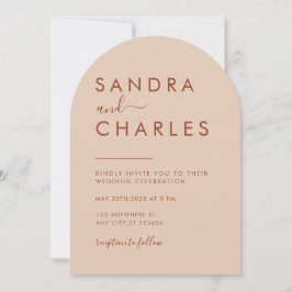 Modern Minimalistisch Boho Terracotta auf dem Mont Einladung