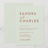 Modern Minimalistisch Boho Terracotta auf dem Mont Einladung (Vorne/Hinten)