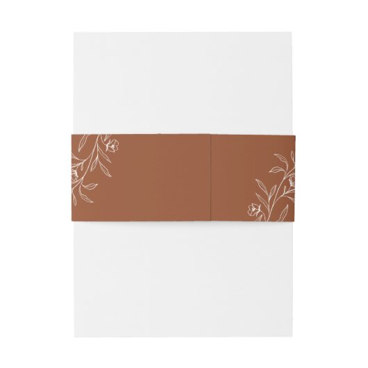 Modern Minimalistisch Boho Terracotta Einladungsbanderole (Rückseitenbeispiel)