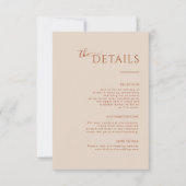 Modern Minimalistisch Boho Terracotta Eintrittskar RSVP Karte (Vorderseite)