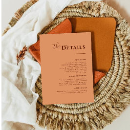 Modern Minimalistisch Boho Terracotta Eintrittskar RSVP Karte