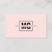 Modern Minimalistisch-Chic-Rosa-Initial-Monogram-L Visitenkarte (Rückseite)