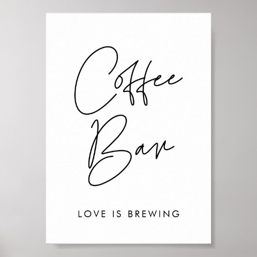 Modern Minimalistisch Coffee Bar Poster (Vorne)