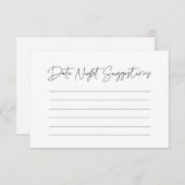 Modern Minimalistisch Date night ideas Begleitkarte (Vorne/Hinten)