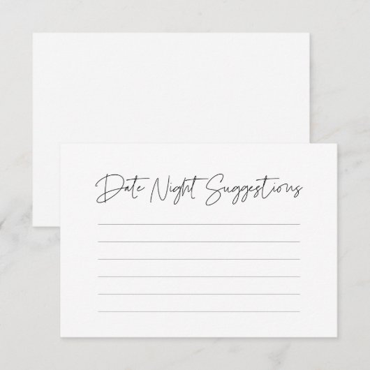 Modern Minimalistisch Date night ideas Begleitkarte (Vorne/Hinten)