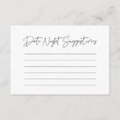 Modern Minimalistisch Date night ideas Begleitkarte (Vorderseite)