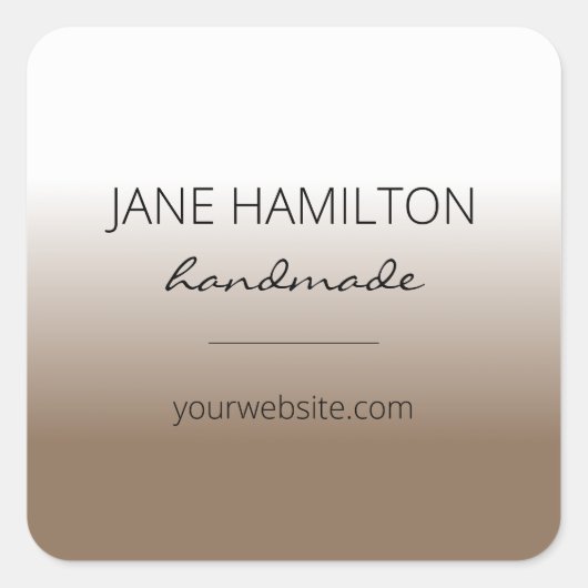 Modern Minimalistisch einfach Quadratischer Aufkleber (Vorderseite)