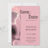 Modern, Minimalistisch, einfach, Rose Gold und Sch Save The Date (Vorderseite)