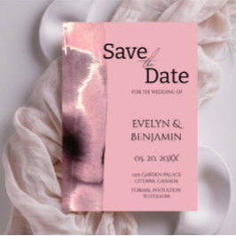 Modern, Minimalistisch, einfach, Rose Gold und Sch Save The Date