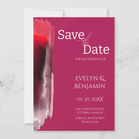 Modern, Minimalistisch, einfach, Viva Magenta Save The Date (Vorderseite)