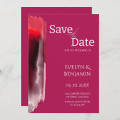 Modern, Minimalistisch, einfach, Viva Magenta Save The Date (Vorne/Hinten)