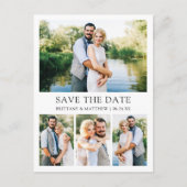 Modern Minimalistisch Einfache 4 Fotos Save the Da Postkarte (Vorderseite)