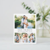 Modern Minimalistisch Einfache 4 Fotos Save the Da Postkarte (Stehend Vorderseite)