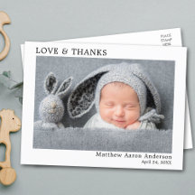 Modern Minimalistisch Einfache Liebe und Dank Baby