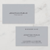 Modern Minimalistisch Elegant Grau Kreativ Schlich Visitenkarte (Vorne/Hinten)