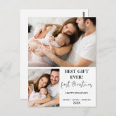 Modern Minimalistisch First Christmas Postkarte (Vorne/Hinten)