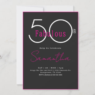 Modern Minimalistisch Fünfzig und Fantastisch 50. Einladung