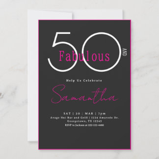 Modern Minimalistisch Fünfzig und Fantastisch 50.  Einladung